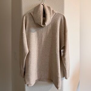 Ideology Womens 1X Cowl Neck Sweater in Light Beige